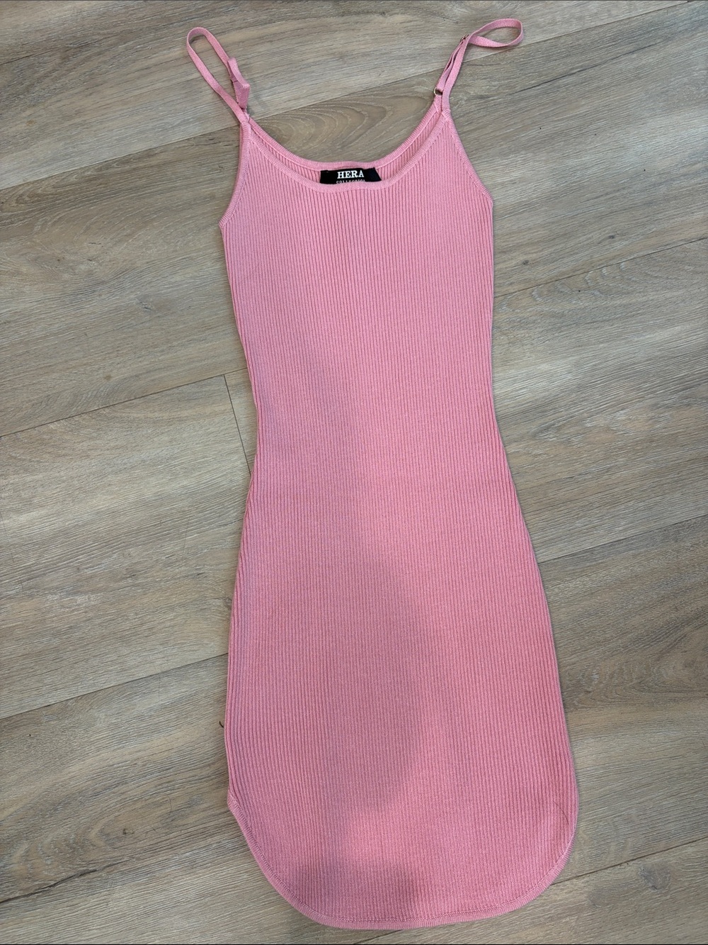 Hera Collection Pink Ribbed Tank Mini Dress